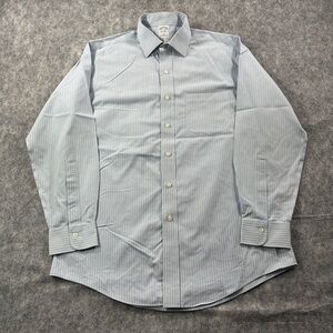 Brooks Brothers Mens‎ Slim Fit Gray Striped Long Sleeve Button Down Sz 15.5